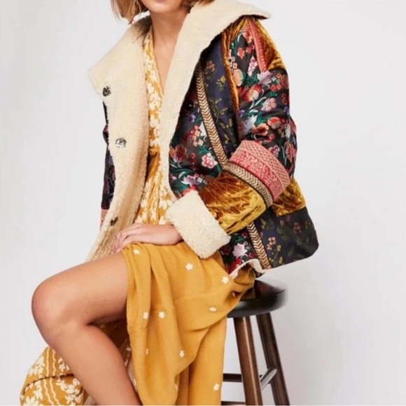 Free People Vibrant Floral Teddy Jacket - Picture 3 of 6